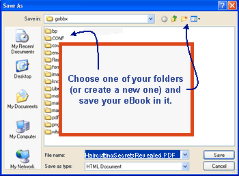 Saving your downloaded haircutting eBook to your hard drive.